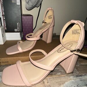Scoop NYC Light Pink Strappy Heels